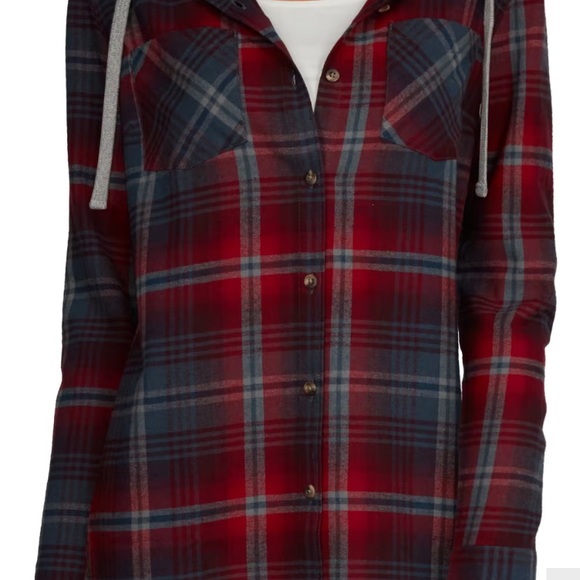 NWT Natural Reflections LS Flannel Hooded Shirt, Size Small - Picture 3 of 5
